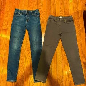 2 pair of jeans for price of less than 1! Grey Crewcuts and gap blue jeans.
